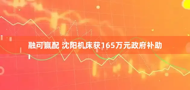 融可赢配 沈阳机床获165万元政府补助